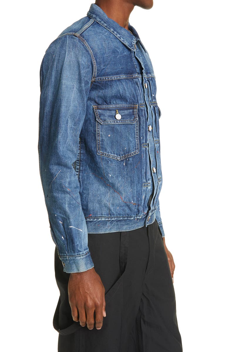 VISVIM SS 101 Dry Damaged 999 Denim Jacket, Alternate, color,