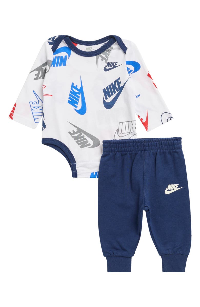Nike Bodysuit & Pants Set, Main, color, Blue Void