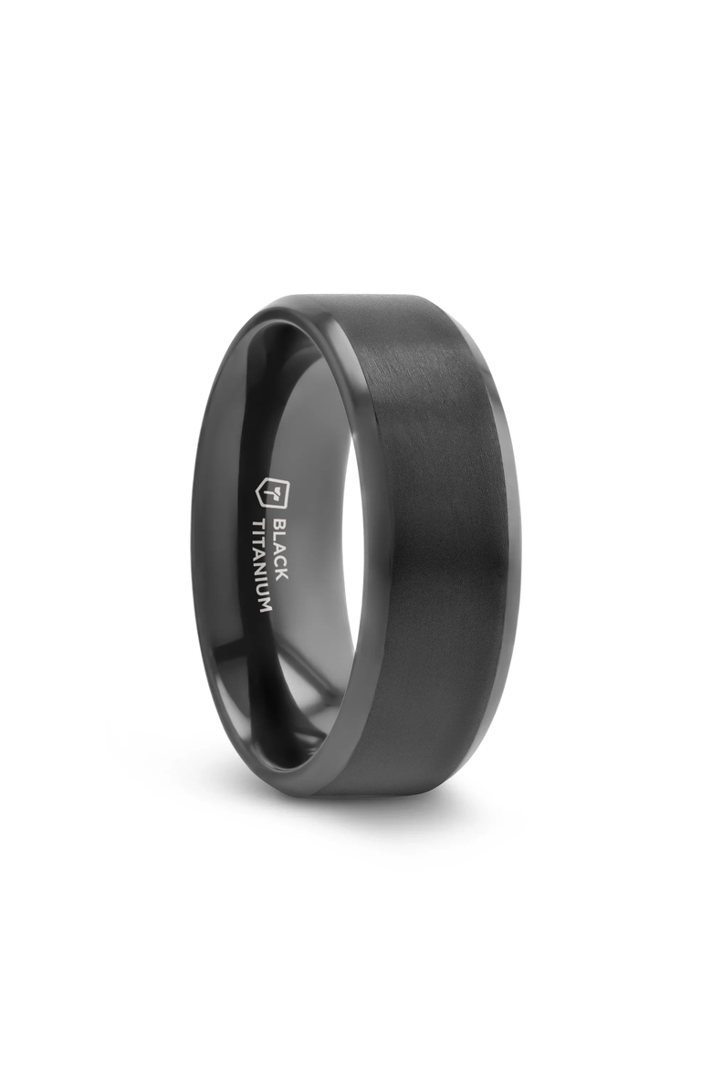 Larson Jewelers Elysian Titanium Wedding Band, Main, color, Black Titanium