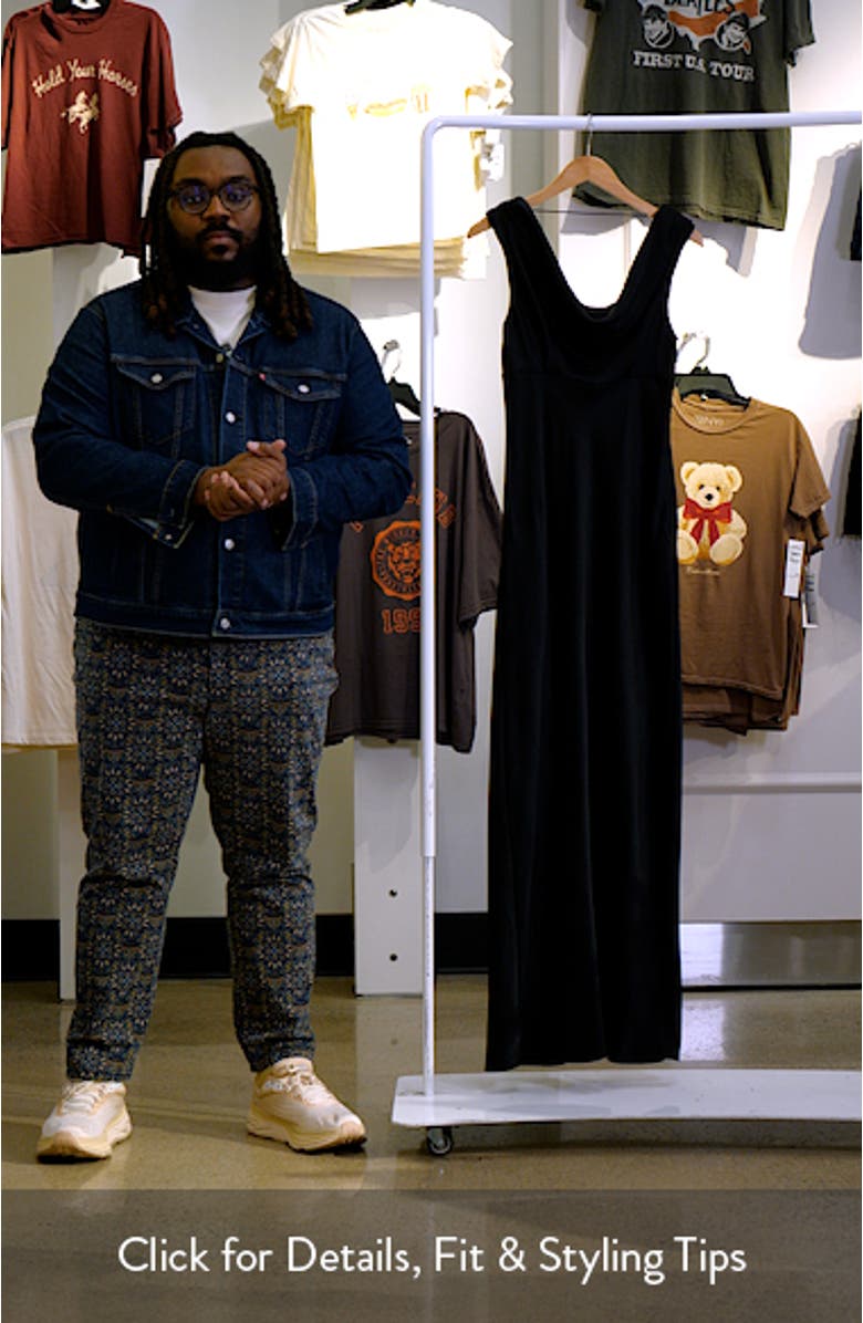 Drape Cowl Neck Sleeveless Satin Gown, sales video thumbnail