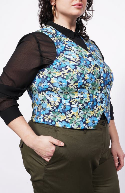 Wildfang The Empower Vest In Carnations Navy Multi