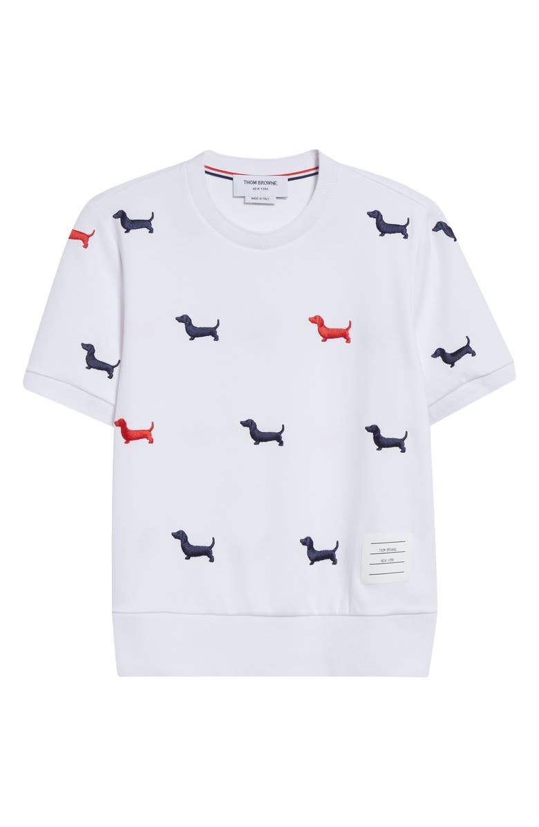 Thom Browne Hector Embroidered Cotton Sweater, Alternate, color, 