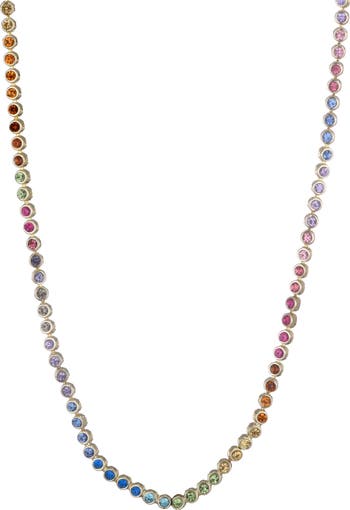 Rainbow Crystal Tennis Necklace