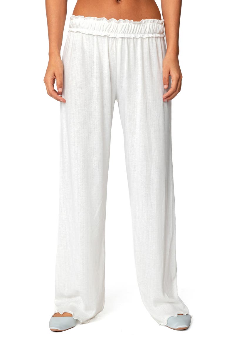Sylvia Pointelle Pants, Main, color, WHITE