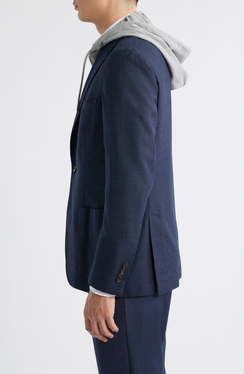 Jack Victor Woodland Stretch Wool Sport Coat with Removable Hooded Bib, Alternate, color, Navy