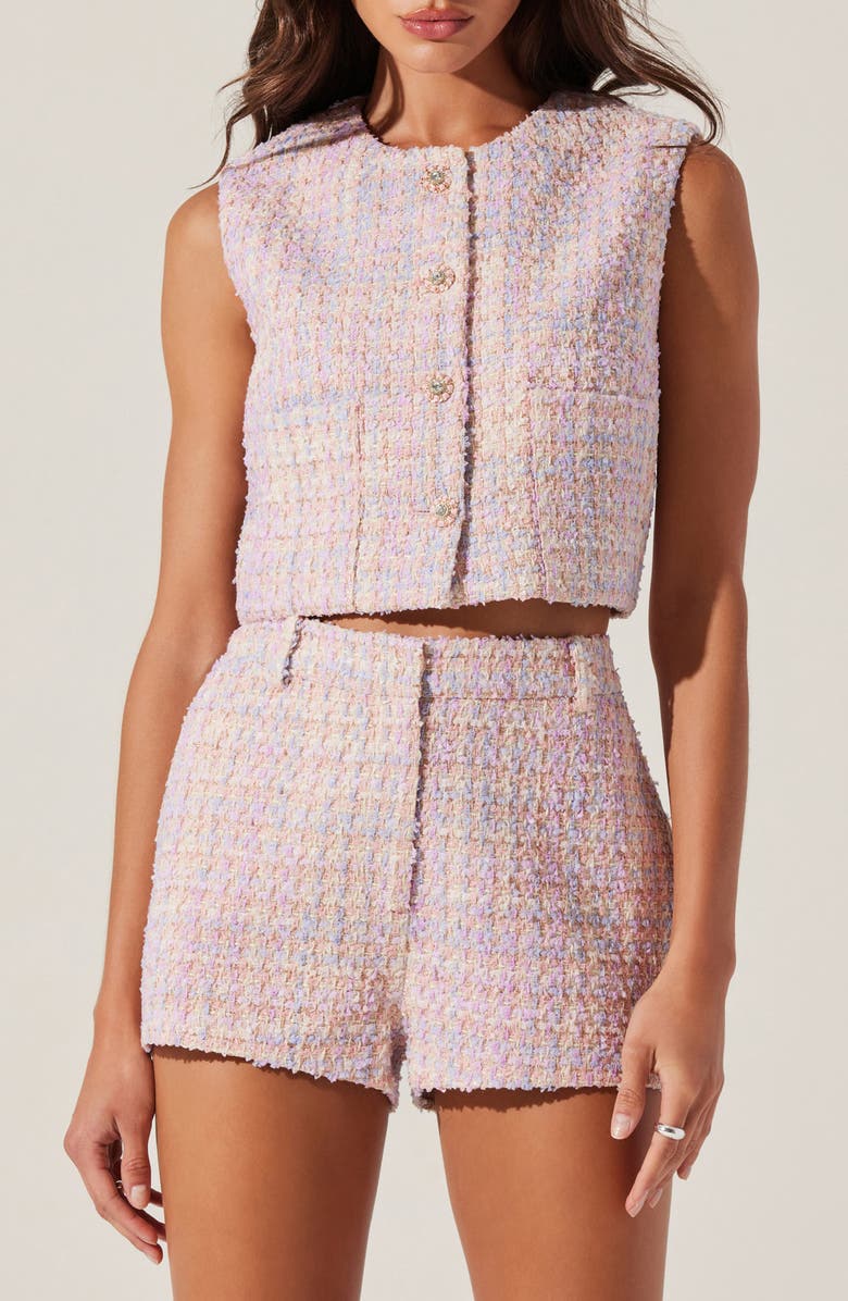 ASTR the Label Wynn Tweed Crop Vest, Main, color, 