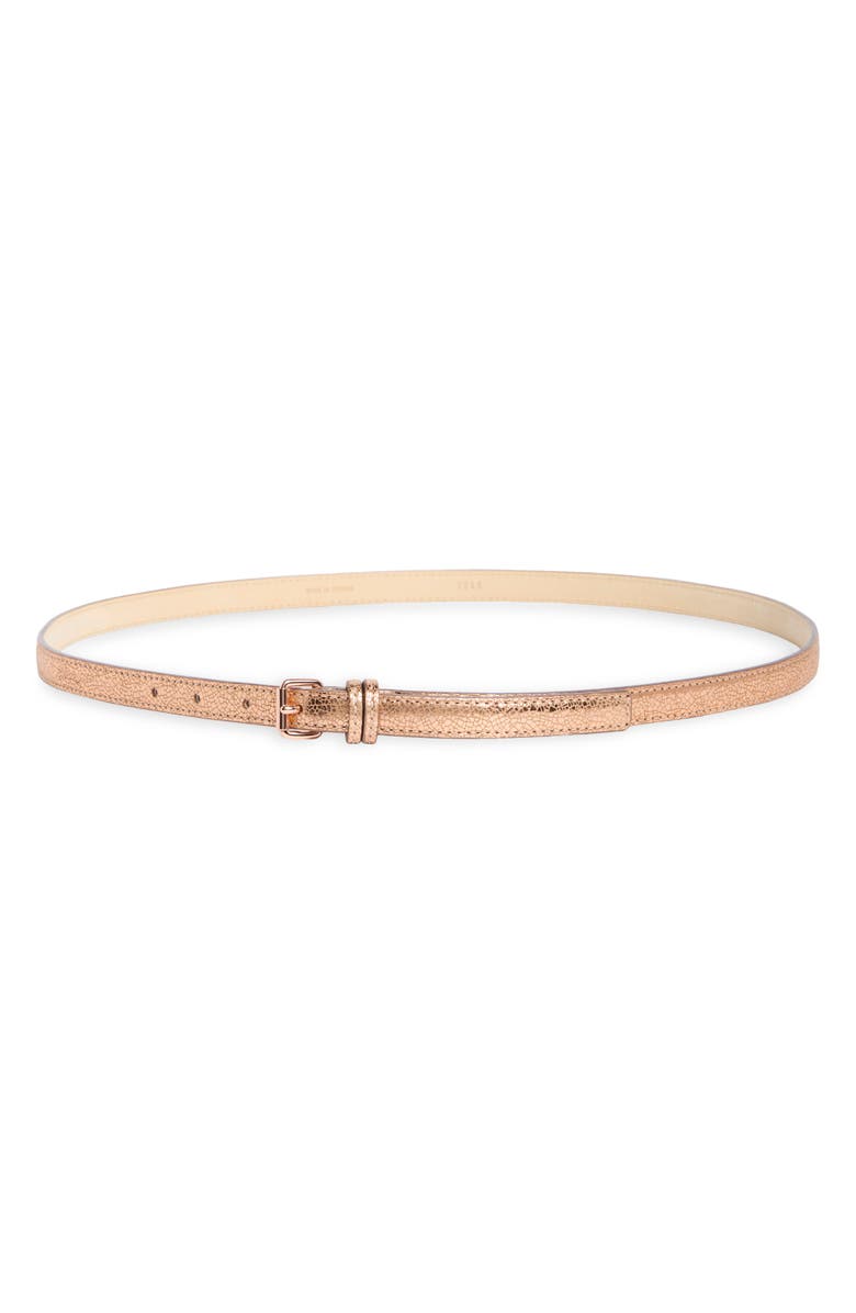 Longchamp Leather Belt, Main, color, Rose Gold