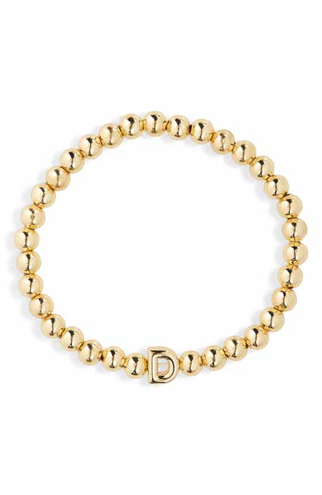 BaubleBar Pisa Initial Beaded Stretch Bracelet
