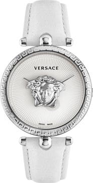 Versace Palazzo Empire Leather Strap Watch, 39mm