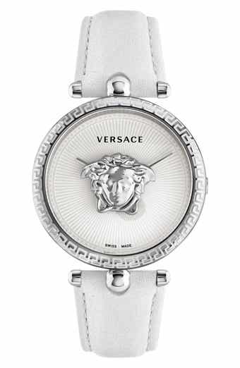 Versace Palazzo Empire Leather Strap Watch, 39mm