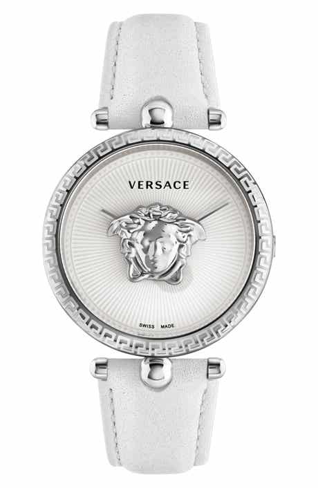 Versace Palazzo Empire Leather Strap Watch, 39mm