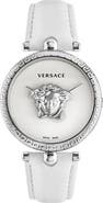 Versace Palazzo Empire Leather Strap Watch, 39mm