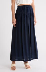 Bobeau Ruffle Edge Maxi Skirt