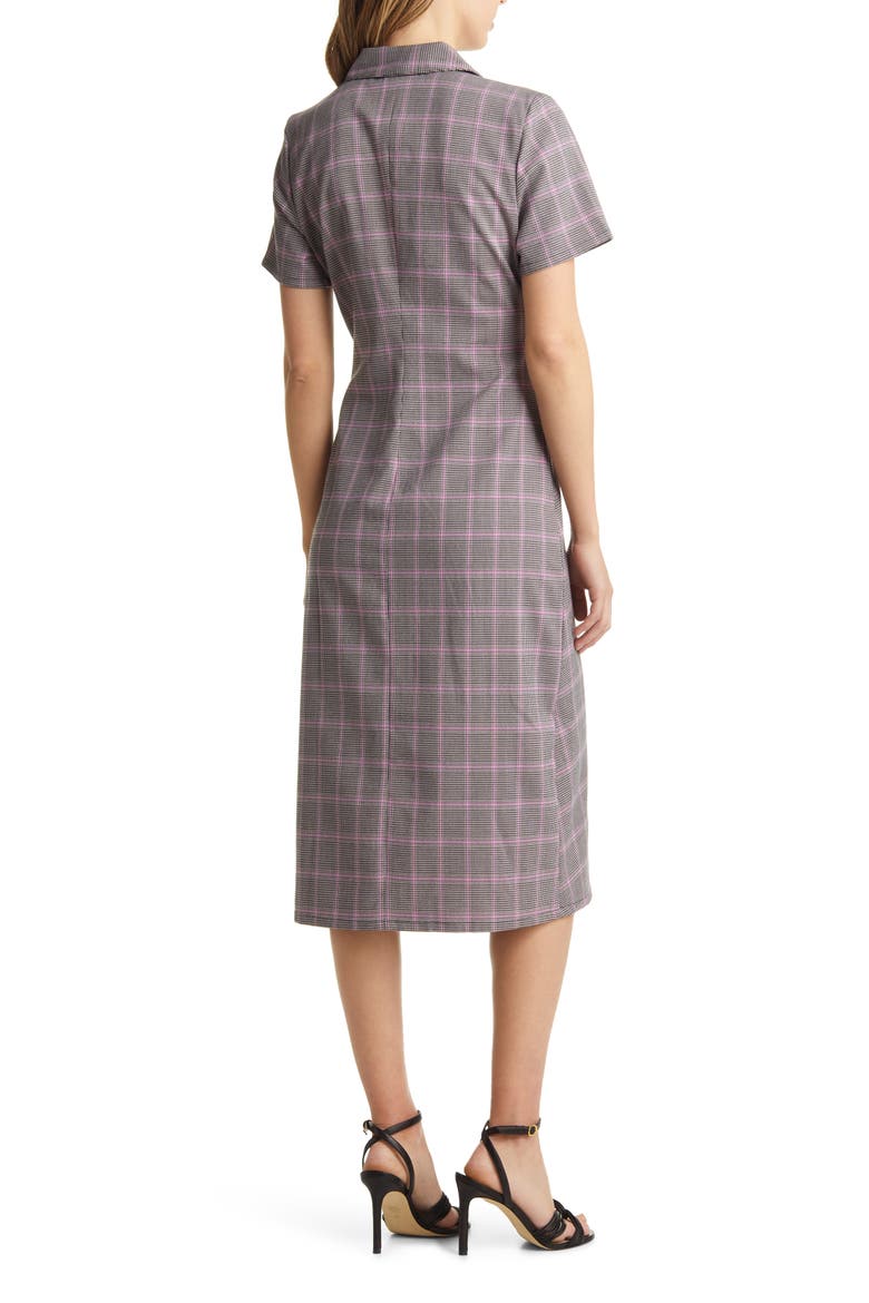 Check Print Shirtdress, Alternate, color, BLACK- PURPLE HEAVEN CHECK