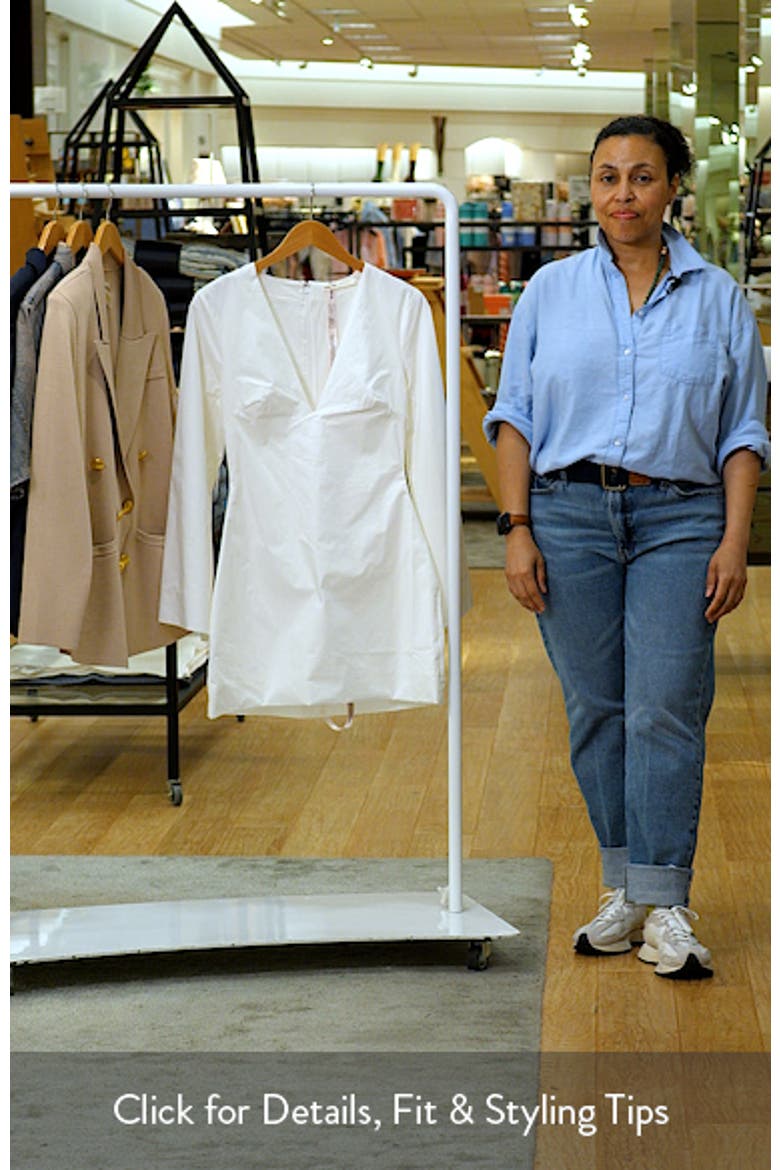 Isha Plunge Neck Bell Sleeve Cotton Minidress video