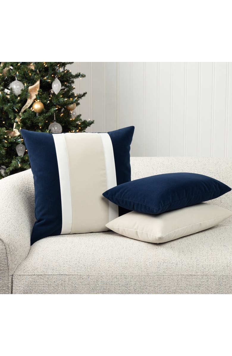 Elaine Smith Tradition Midnight Indoor & Outdoor Woven Accent Holiday Pillow, Alternate, color, Midnight