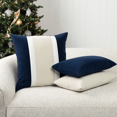 Elaine Smith Tradition Midnight Indoor & Outdoor Woven Accent Holiday Pillow In Blue