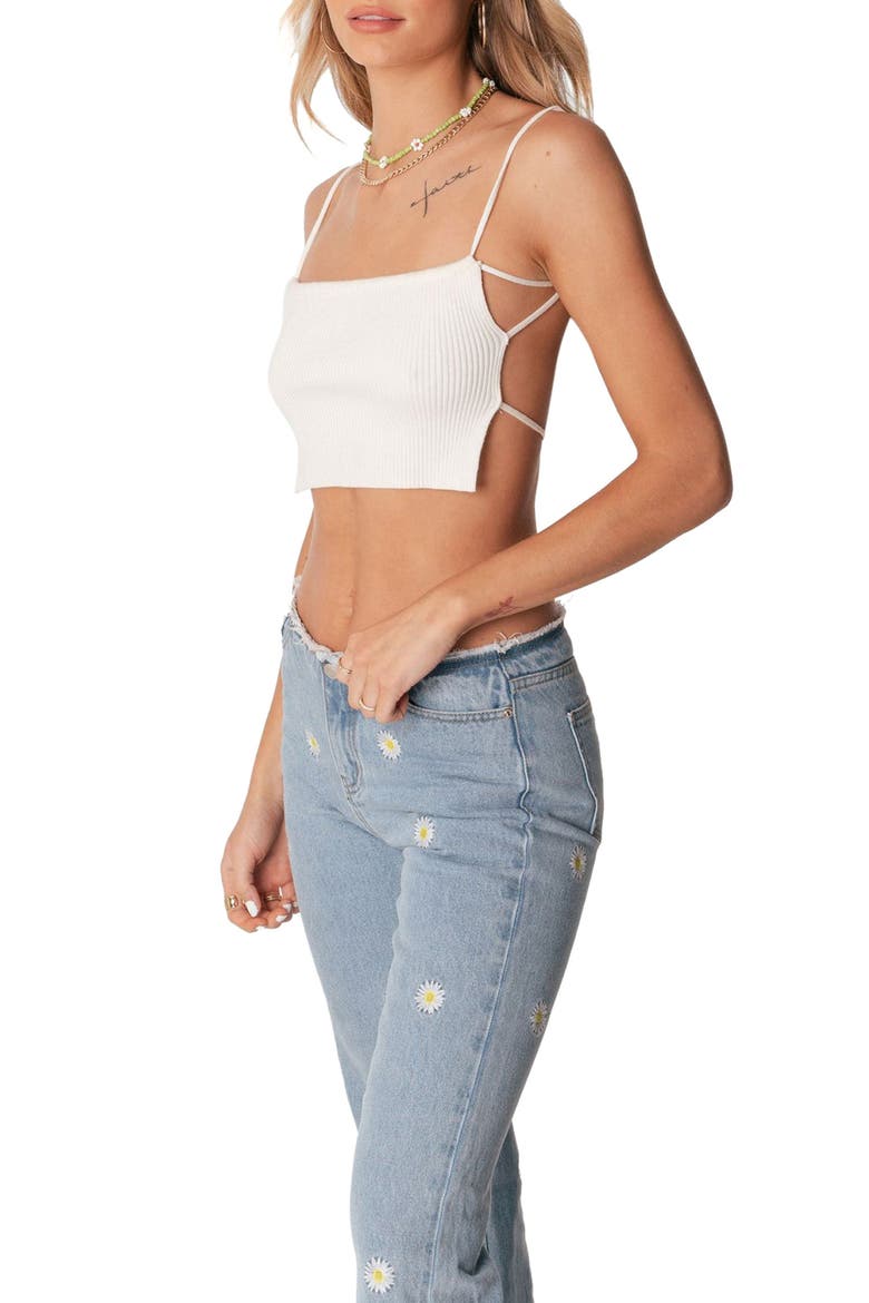 Open Back Crop Top, Alternate, color, CREAM