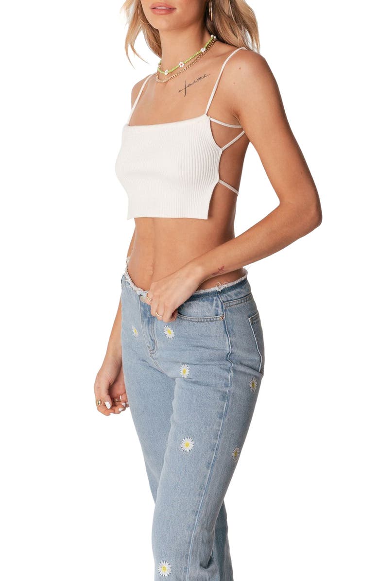 EDIKTED Open Back Crop Top, Alternate, color, 