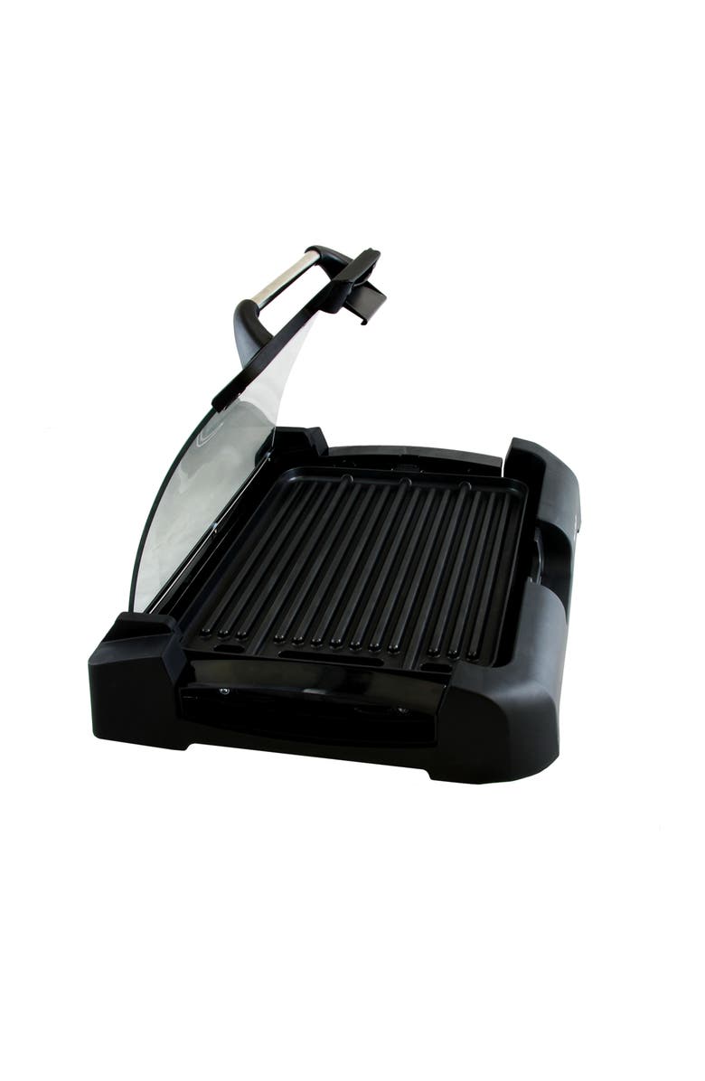 Megachef Reversible Indoor Grill and Griddle with Removable Glass Lid, Main, color, Black