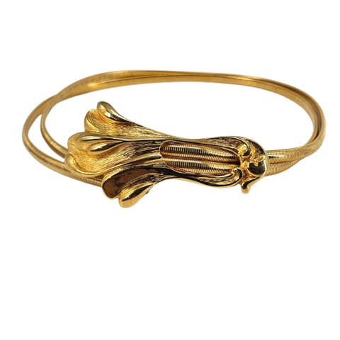 Vintage 1970s Stretch Snake Gold Swirl Belt