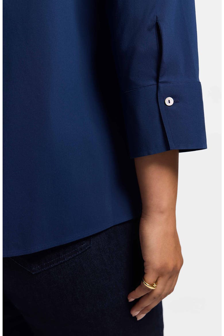 Mary Non-Iron Stretch Cotton Button-Up Shirt, Alternate, color, NAVY