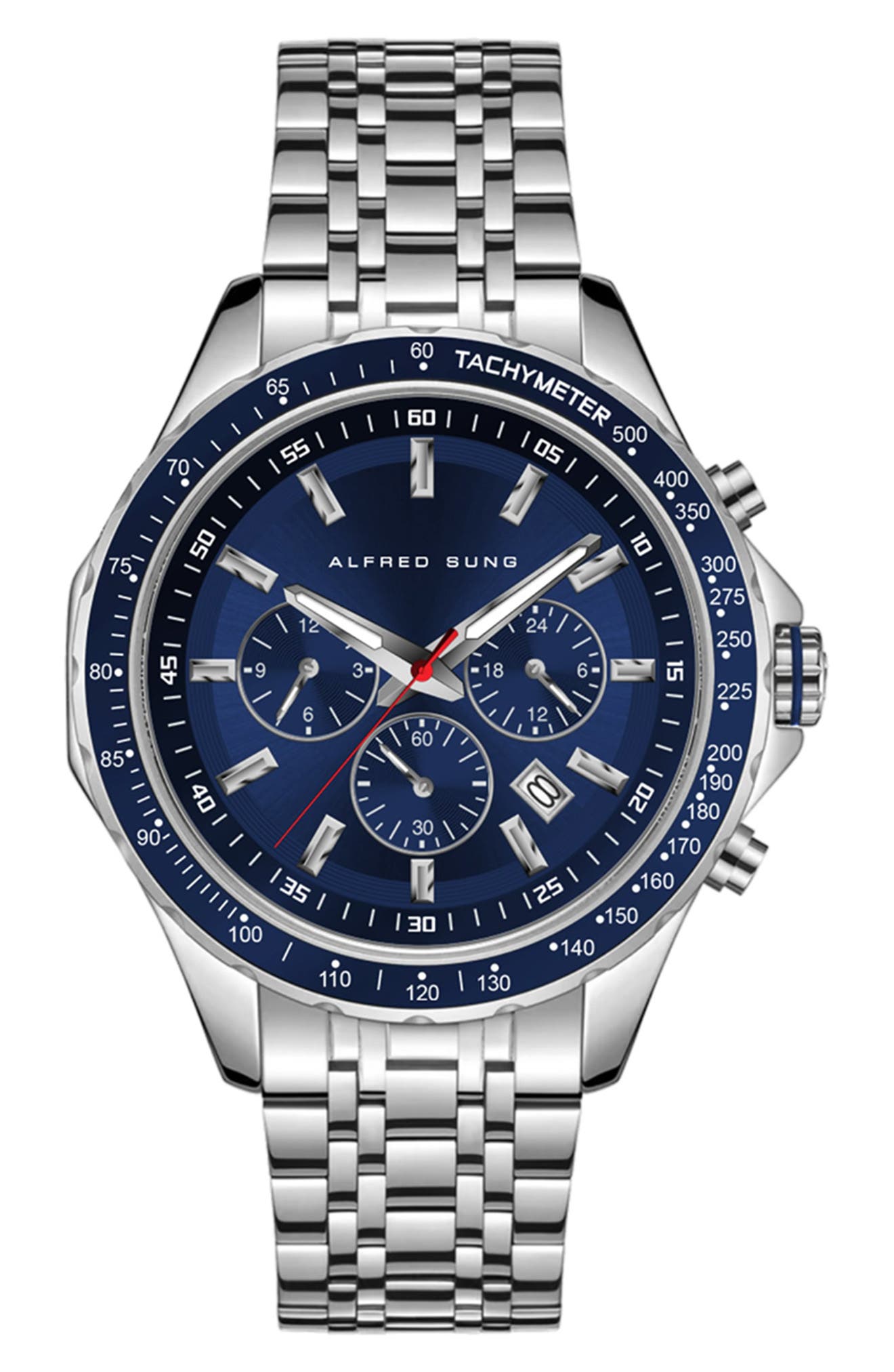 Alfred Sung Chronograph I Bracelet Strap Watch, 46mm