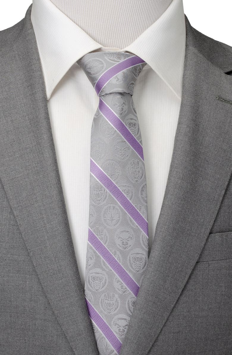 Cufflinks, Inc. Guardians of the Galaxy Stripe Jacquard Silk Tie, Alternate, color, Gray
