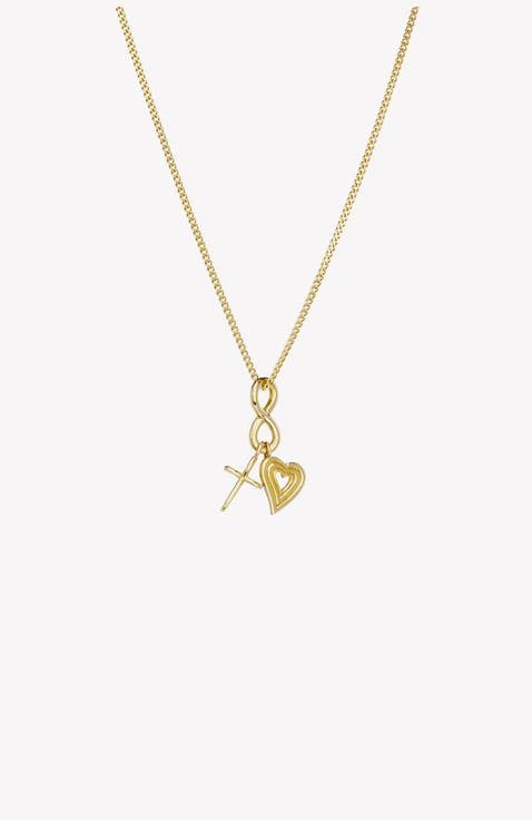 Faith, Hope, & Love Charm Pendant Necklace