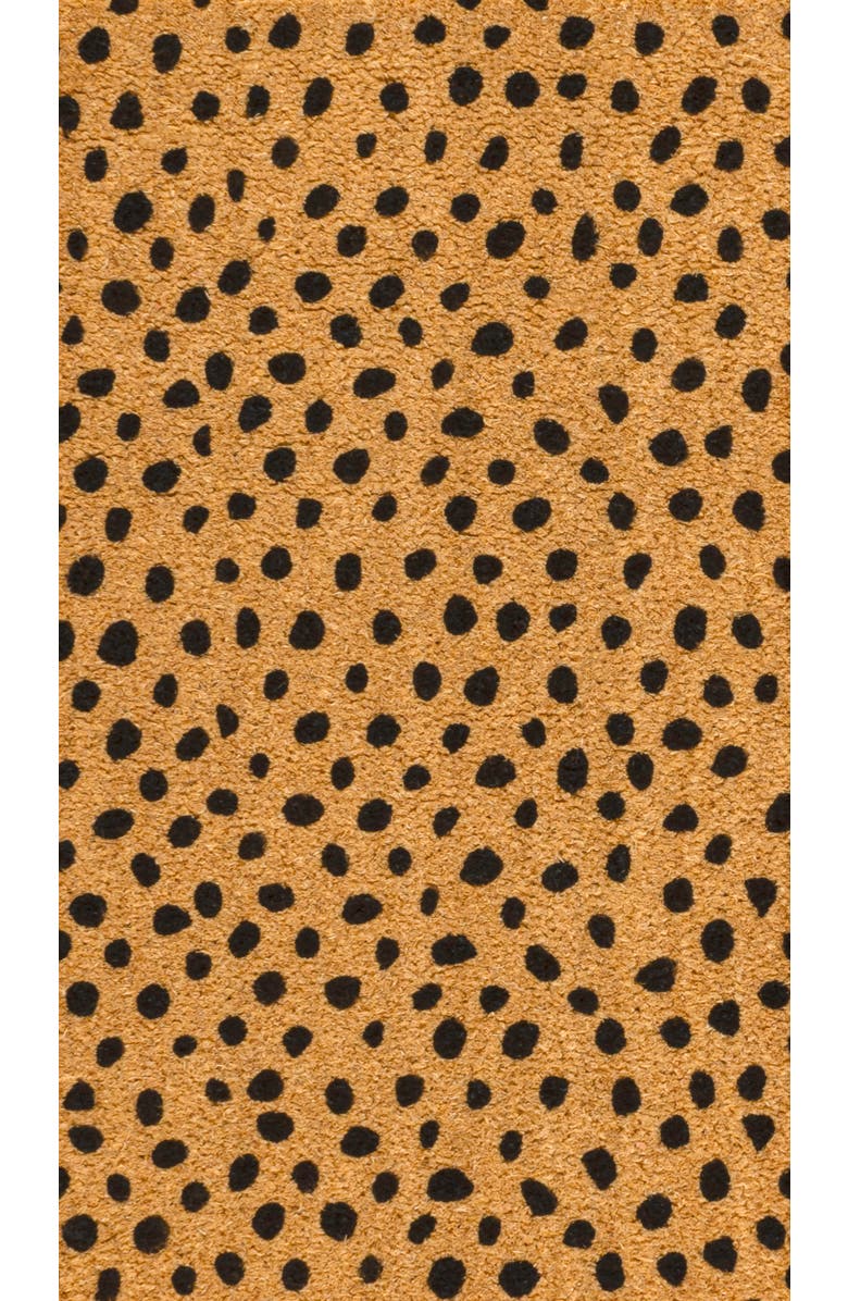 JONATHAN Y Peater Classic Casual Commerical Natural Coir Indoor/Outdoor Mat, Alternate, color, Natural Black Dot