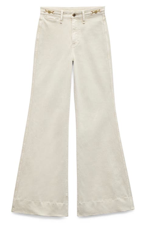 【U LAN】Betty Tin Beige Wide Denim Pants Women's High Waisted Denim Pants Casual Stretch Boyfriend