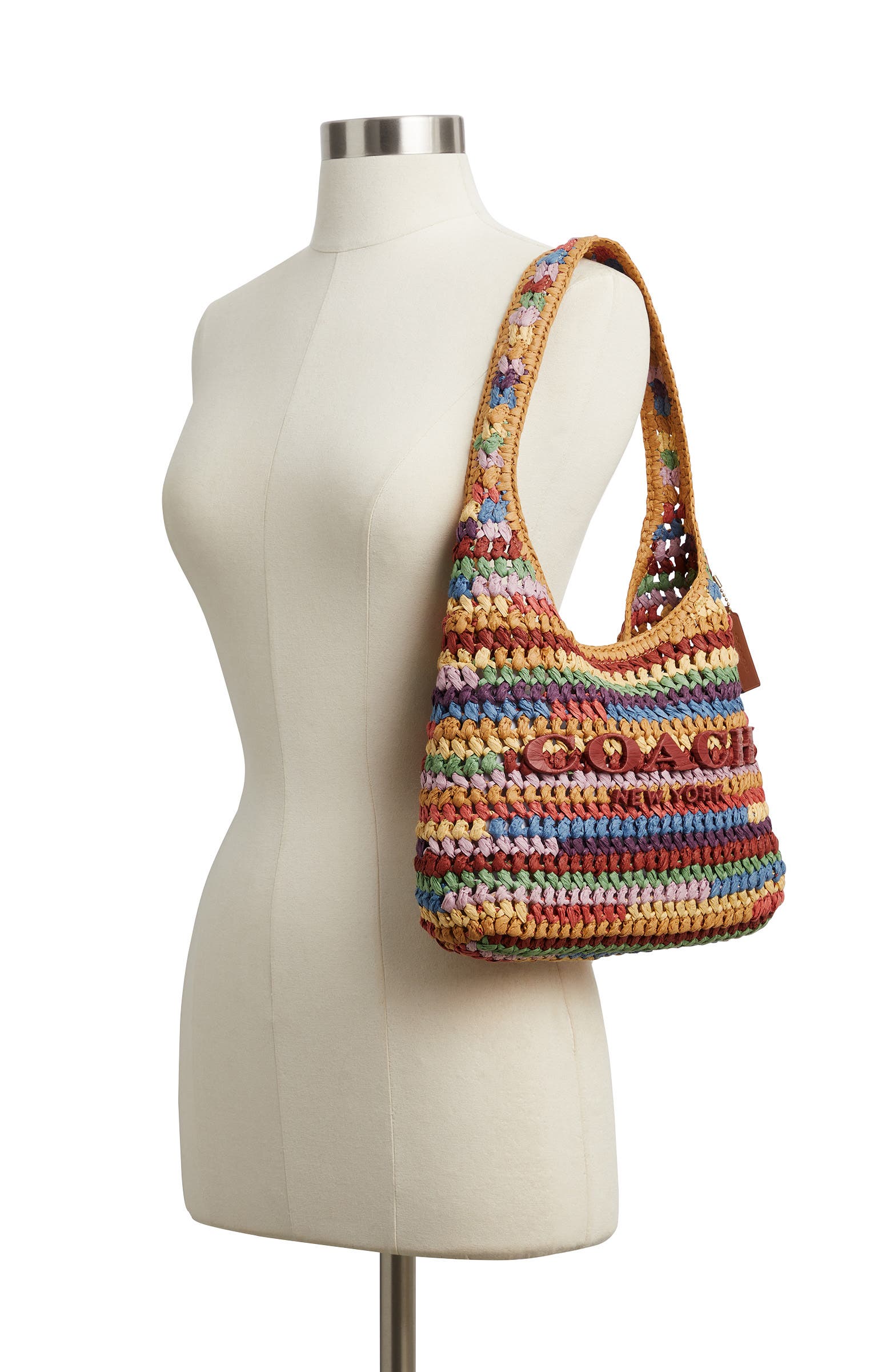 COACH Brooklyn 28 Woven Shoulder Bag, Alternate, color, Beige Multi
