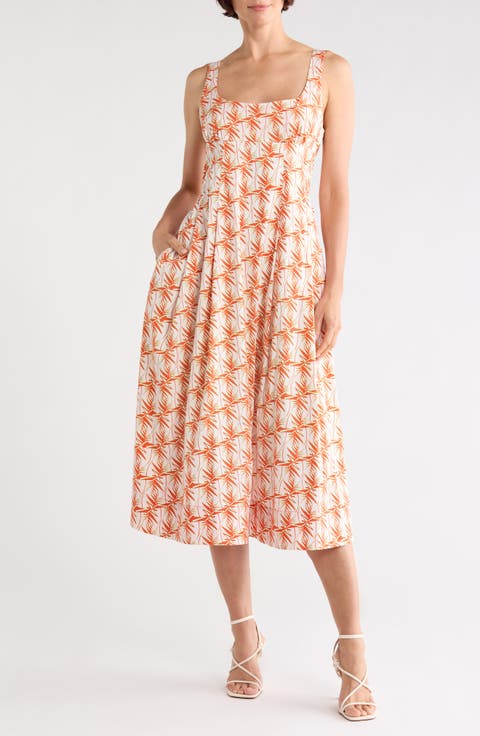 Thalia Tie Waist Stretch Cotton Dress