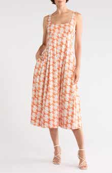 Diane von Furstenberg Thalia Tie Waist Stretch Cotton Dress