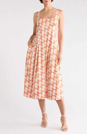 Thalia Tie Waist Stretch Cotton Dress