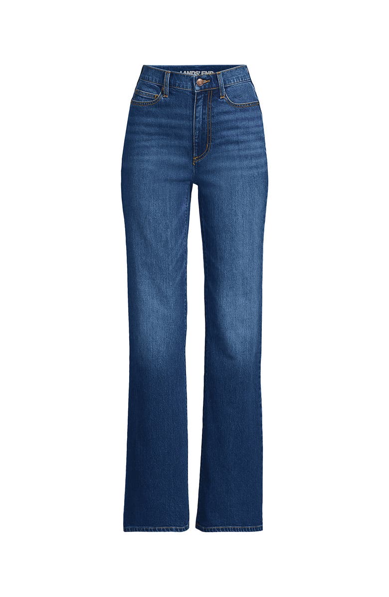Lands' End Soft Denim High Rise Classic Flare Jeans, Alternate, color, Indigo Tide Blue