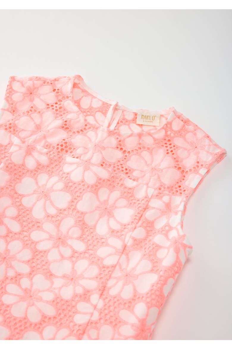 Holly Cotton Embroidered Mini Dress, Alternate, color, Coral