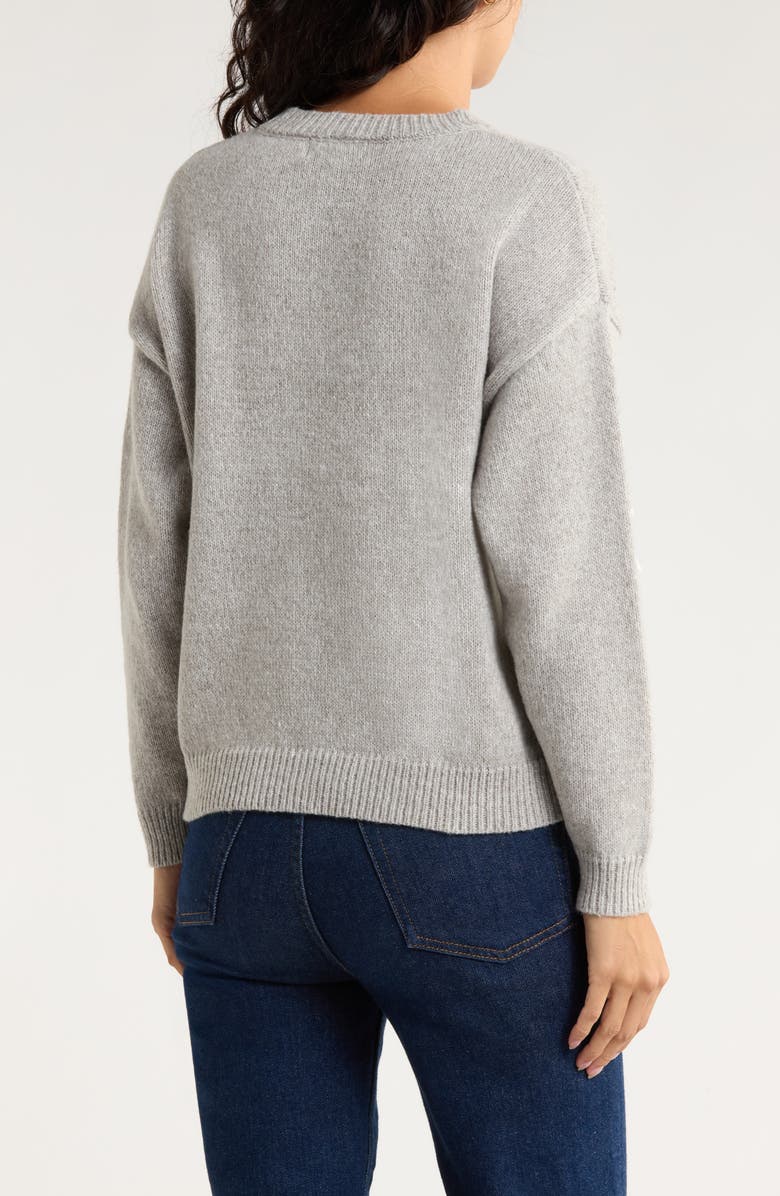 Roffe Accessories Bow Sweater, Alternate, color, Grey