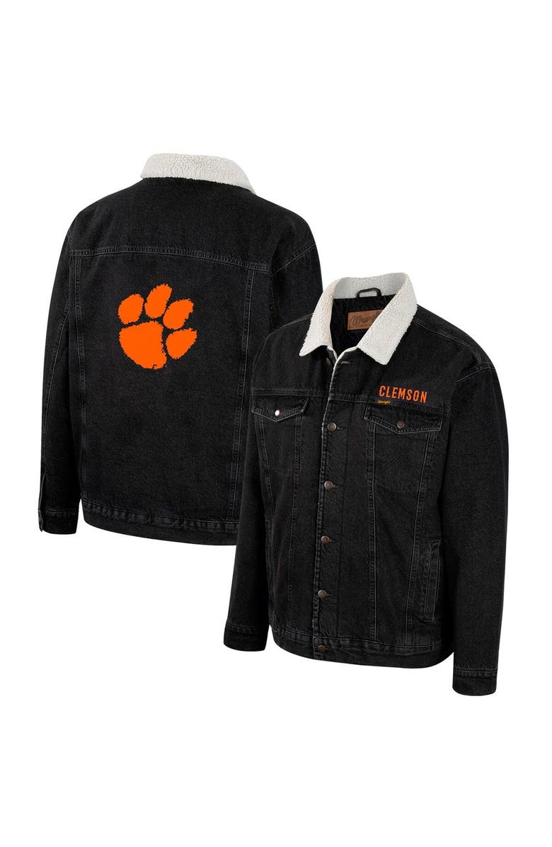 COLOSSEUM X WRANGLER Men's Colosseum x Wrangler Charcoal Clemson Tigers Western Button-Up Denim Jacket, Main, color, Charcoal