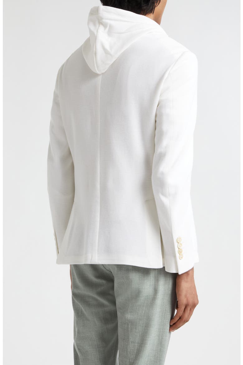 Cotton & Cashmere Sport Coat with Removable Hooded Bib, Alternate, color, 01 WHITE