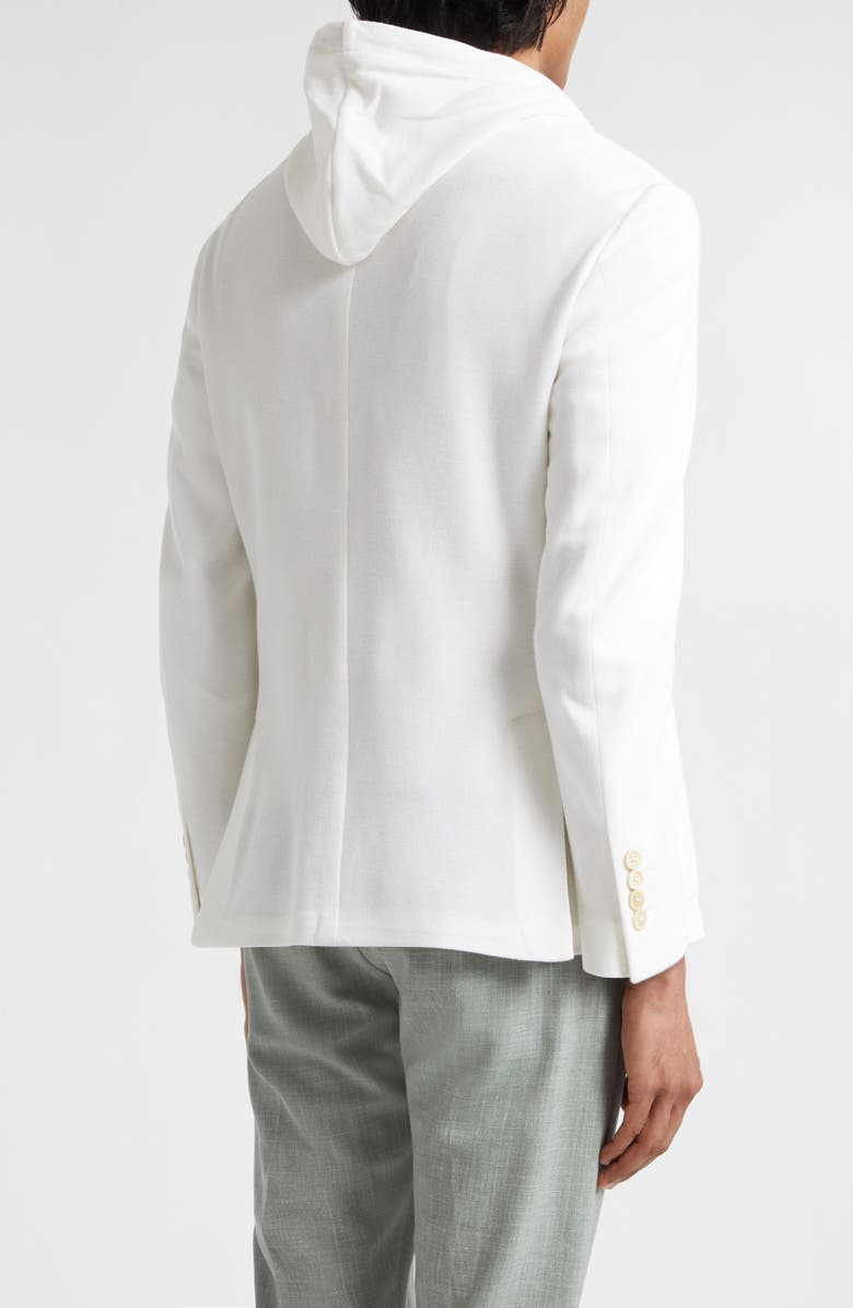 Eleventy Cotton & Cashmere Sport Coat with Removable Hooded Bib, Alternate, color, 01 White