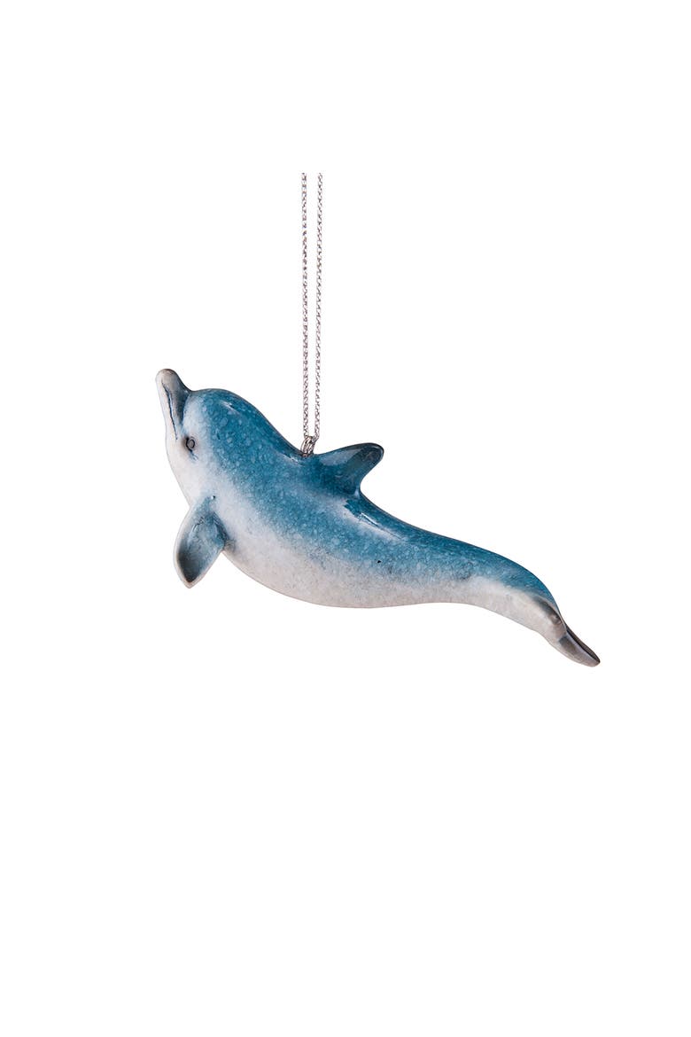 Cozumel Reef Dolphin Ornament, Main, color, Blue