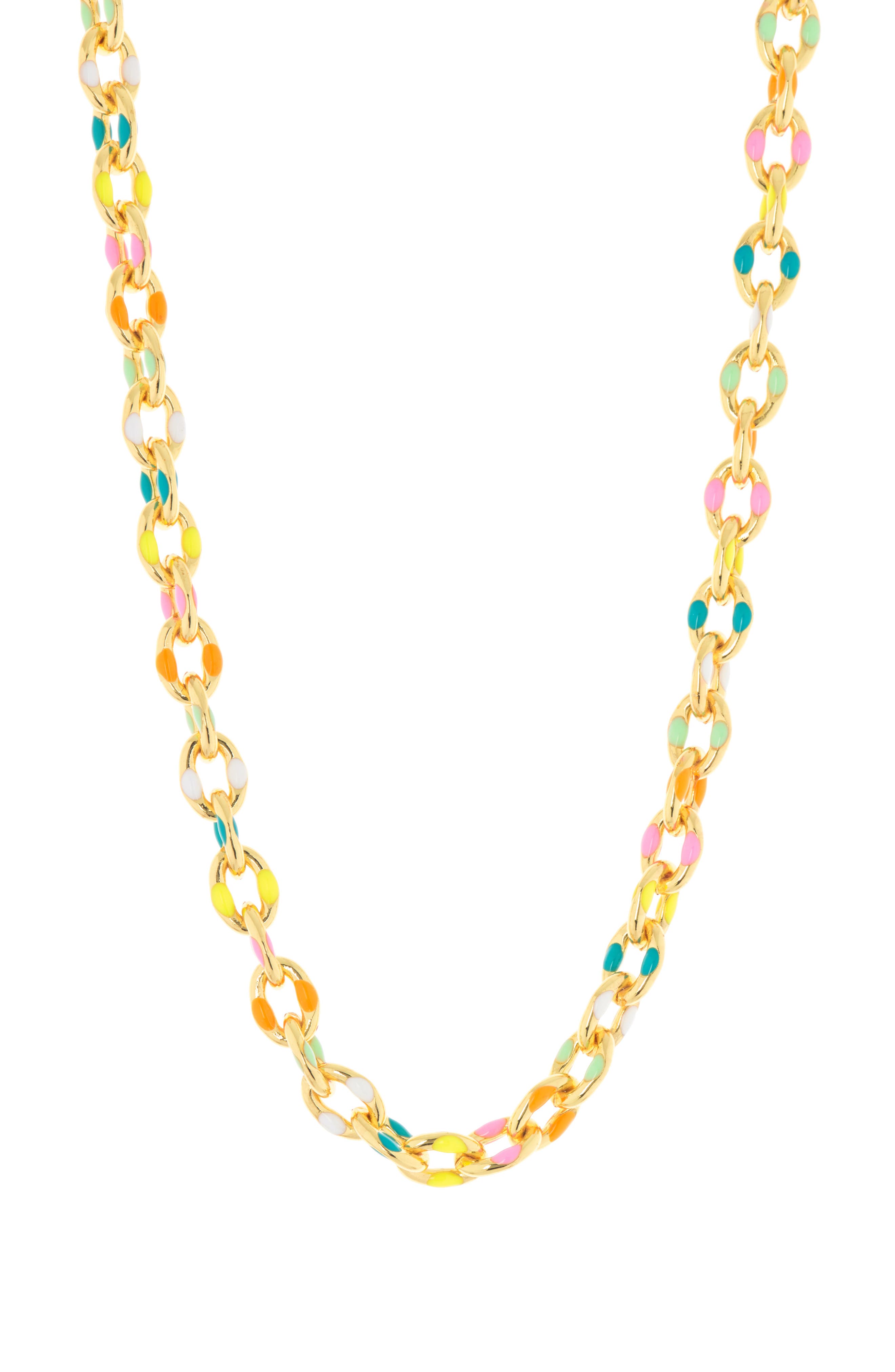 Juvell 18K Gold Plate Enamel Chain Necklace