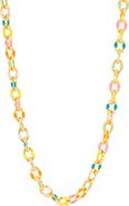 Juvell 18K Gold Plate Enamel Chain Necklace