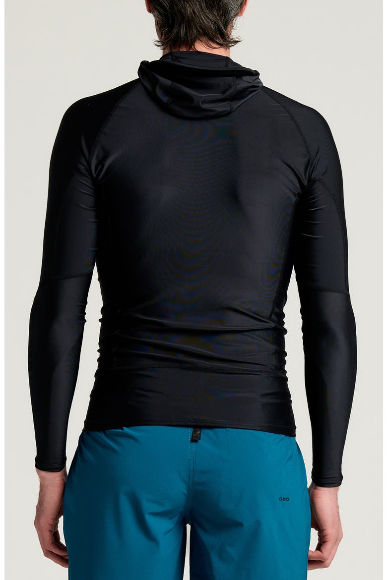 Pinnacle Hooded Rashguard, Alternate, color, BLACK