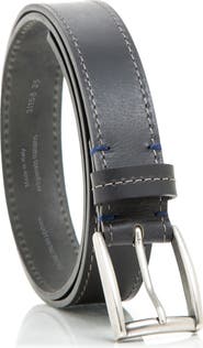 MADE IN ITALY Stitched Leather Belt