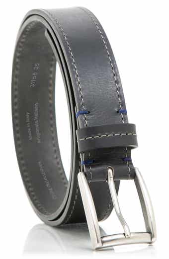 MADE IN ITALY Stitched Leather Belt