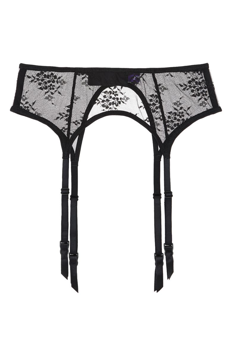 JOURNELLE Romy Lace Suspender Belt, Alternate, color, Noir