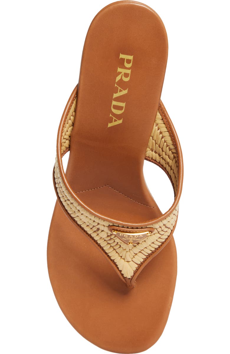 Prada Raffia Wedge Sandal, Alternate, color,