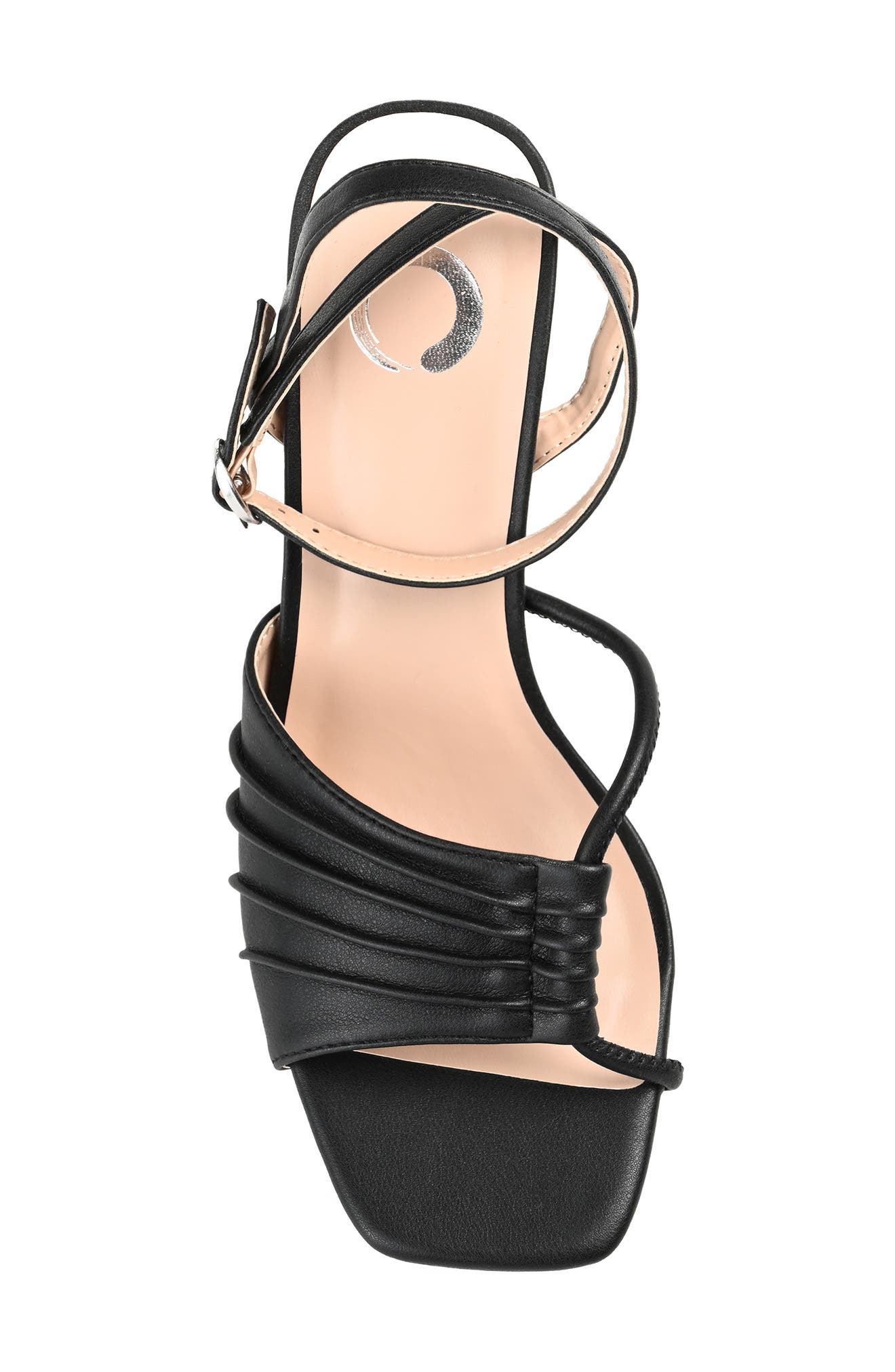 Journee Collection Shillo Pleated Sandal, Alternate, color, Black